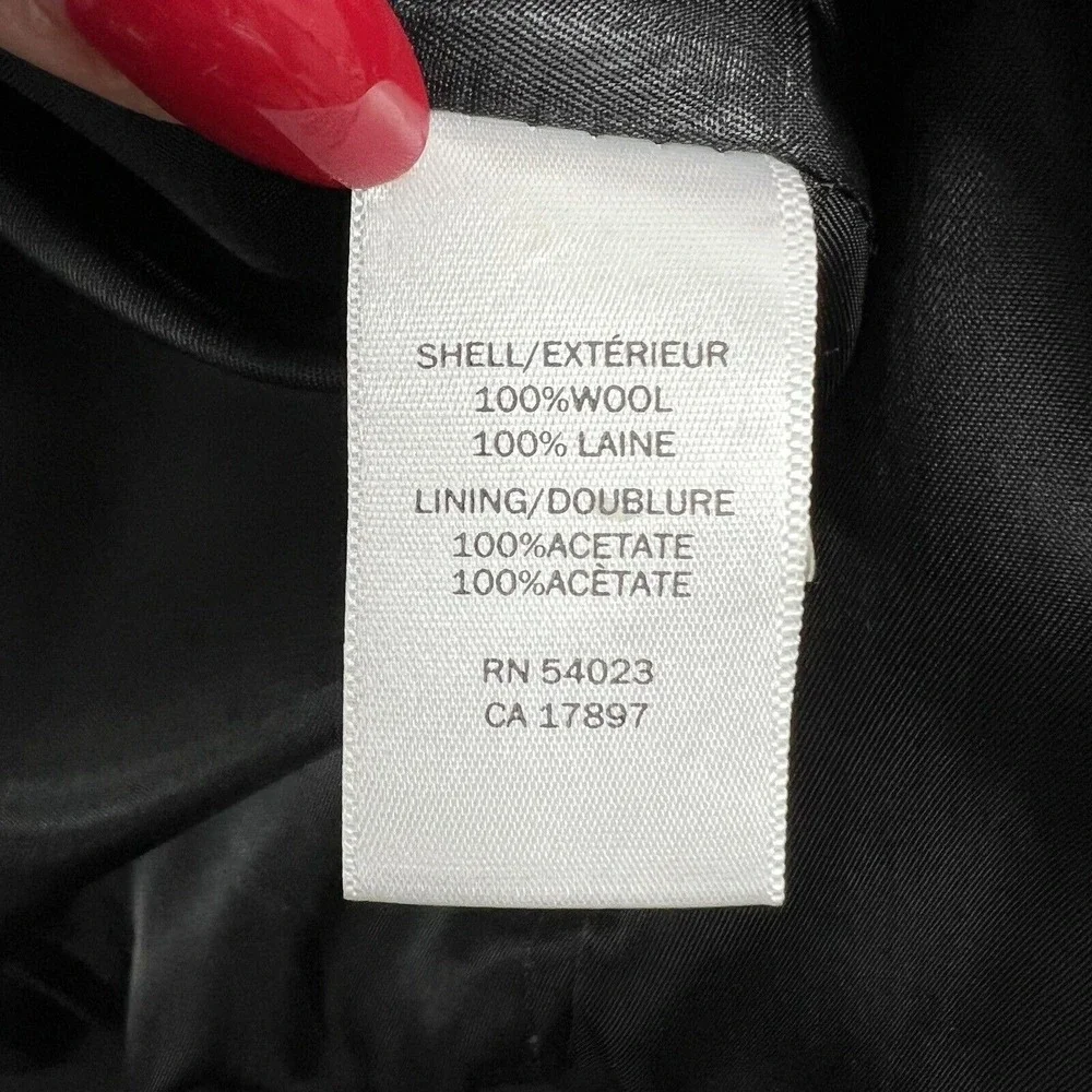 Banana Republic 42L Blazer Suit Jacket Black 100% Wool Two-Button Tailored Mens